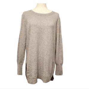 J.Crew woolblend tunic style sweater grey sz Medium lightweight pullover